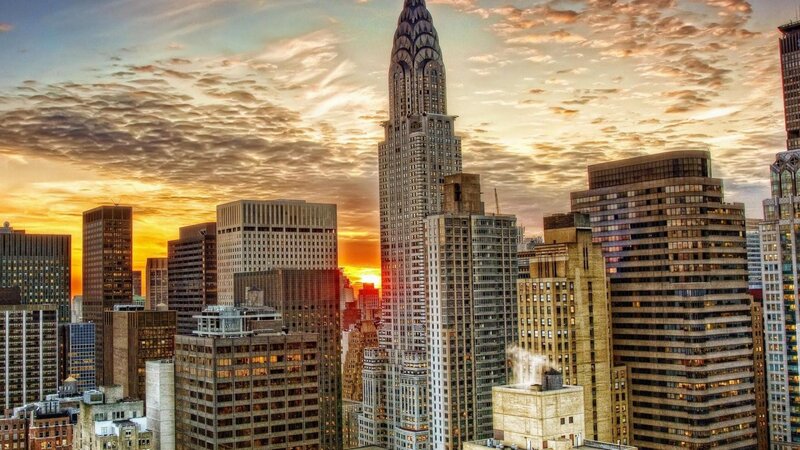 Chrysler Building at Sunset — Orange