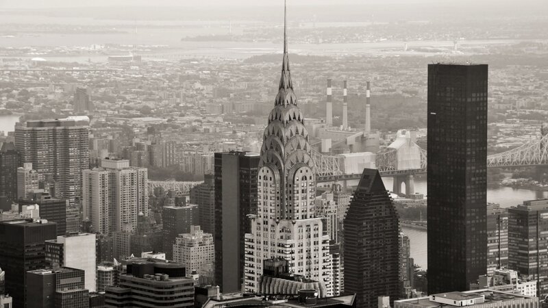Chrysler Building Skyline — Black, Dramatic