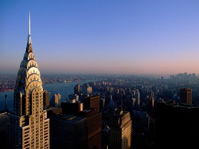 Chrysler Building Skyline — Blue, Serene