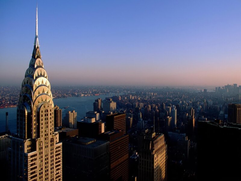 Chrysler Building Skyline — Blue