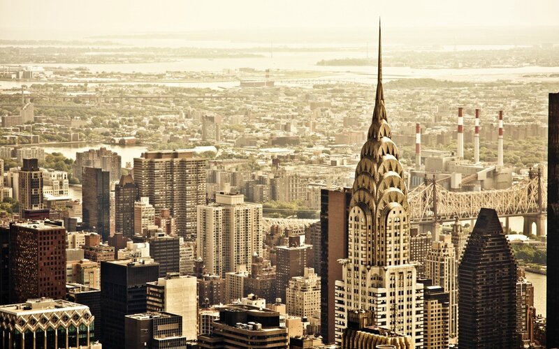 Chrysler Building Skyline — Brown
