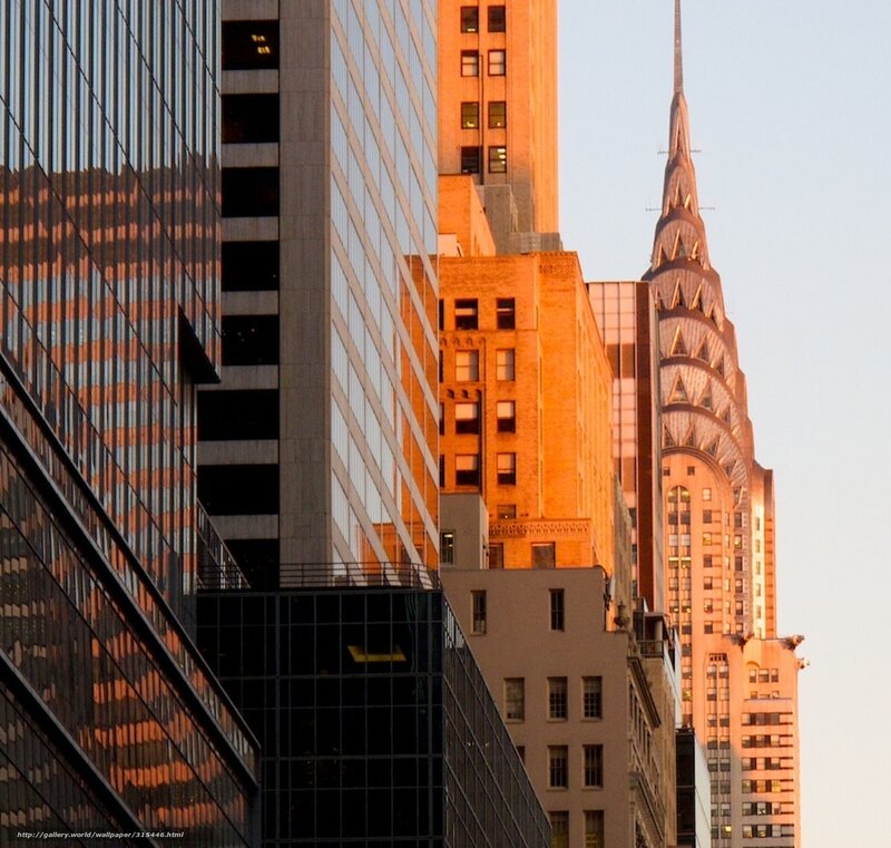 Chrysler Building Skyline — Orange