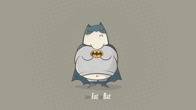 Chubby Batman Character — Gray