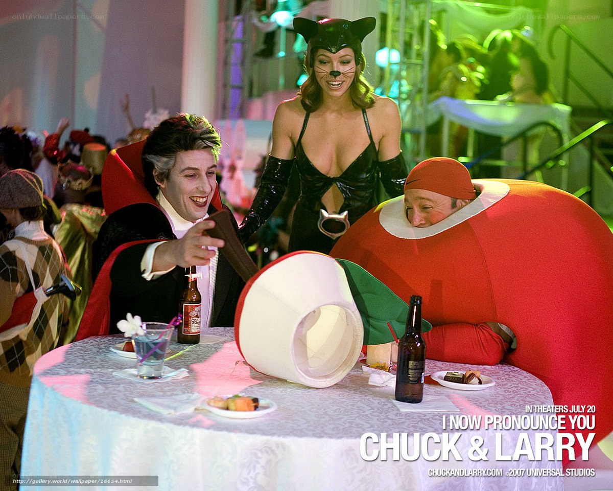 Chuck and Larry at a party