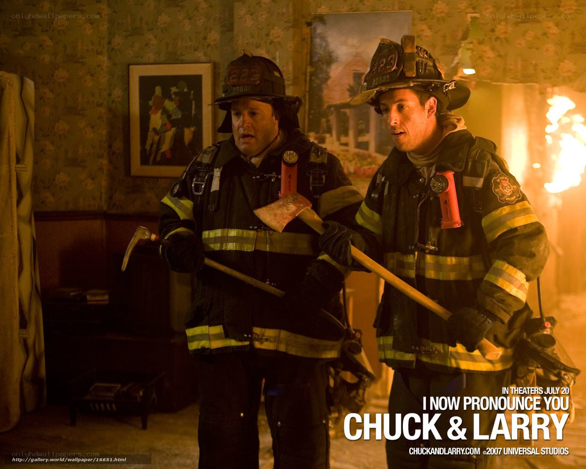 Chuck and Larry in a fire