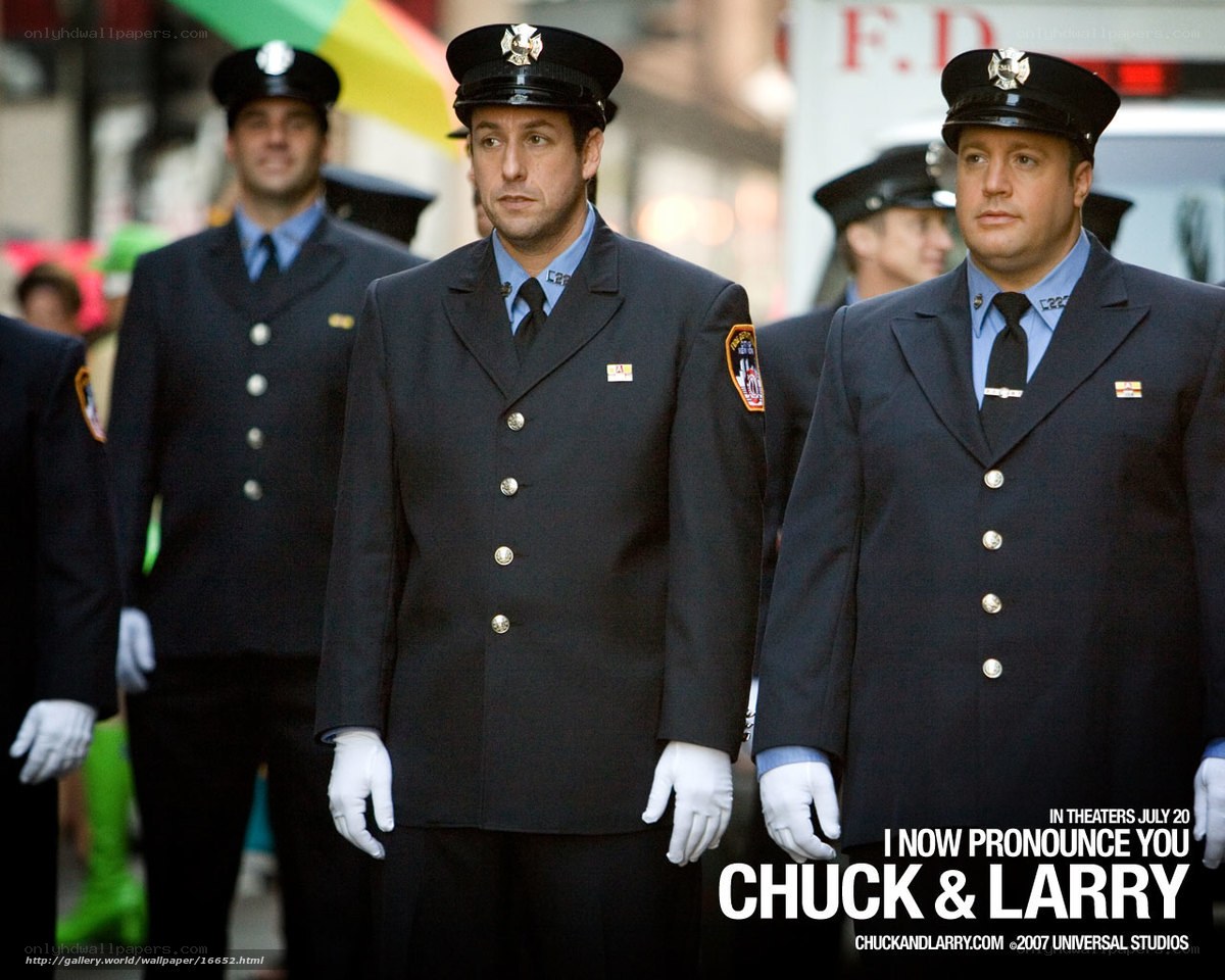 Chuck and Larry in uniform