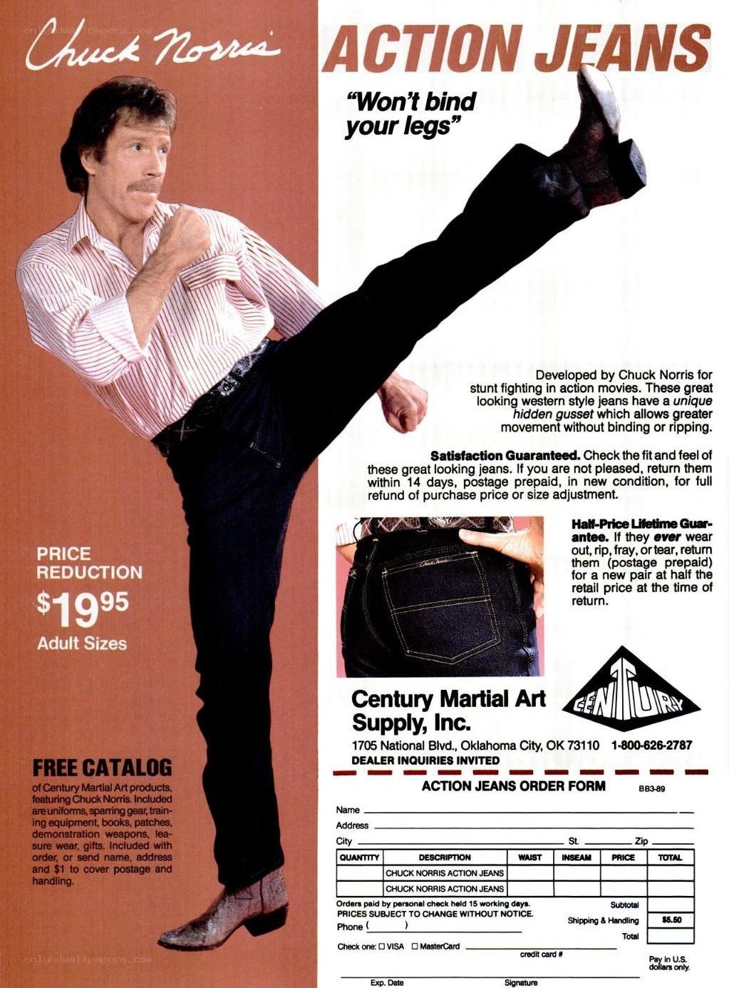 Chuck Norris action jeans ad