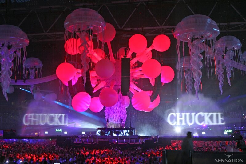 Chuckie concert stage setup