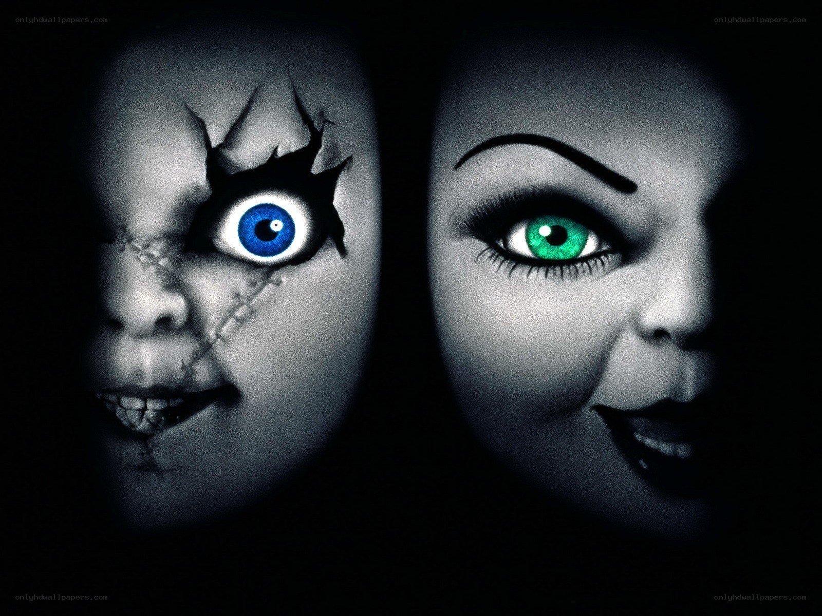 Chucky and Tiffany doll faces