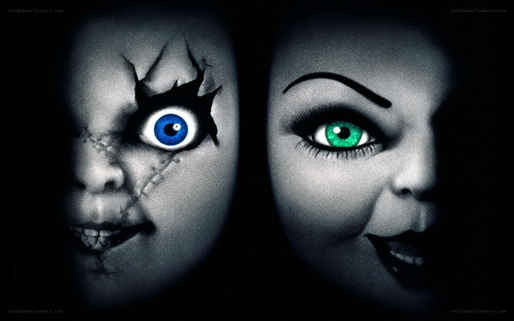 Chucky and Tiffany faces