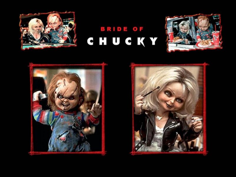 Chucky Doll and Blonde Woman