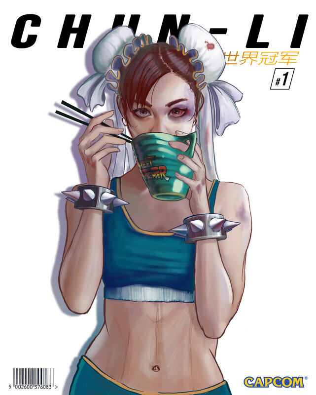Chun-Li Drinking from Cup