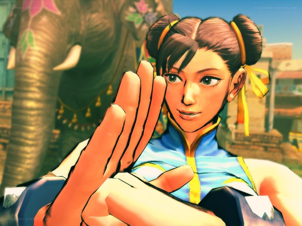 Chun-Li in a fighting stance