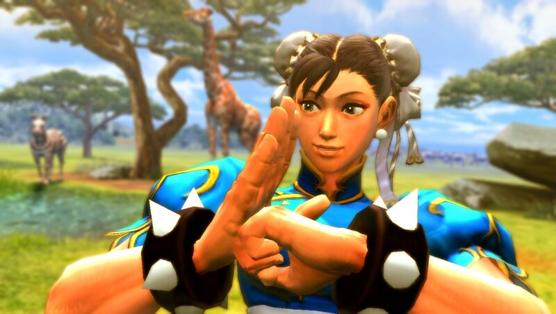 Chun-Li in Fighting Stance — Blue, Calm