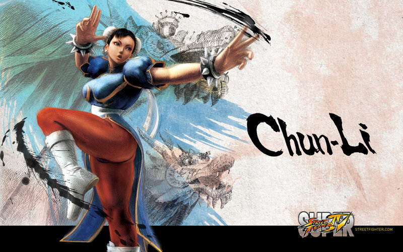 Chun-Li in Martial Arts Pose — Blue, Dynamic