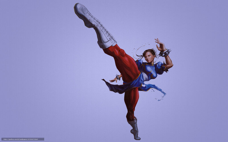 Chun-Li performing a high kick