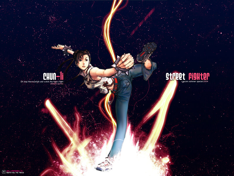 Chun-Li Performing a Kick — Black