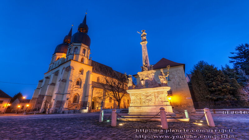 Church and Monument at Dusk