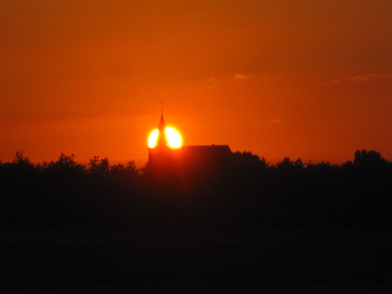 Church at Sunset — Orange