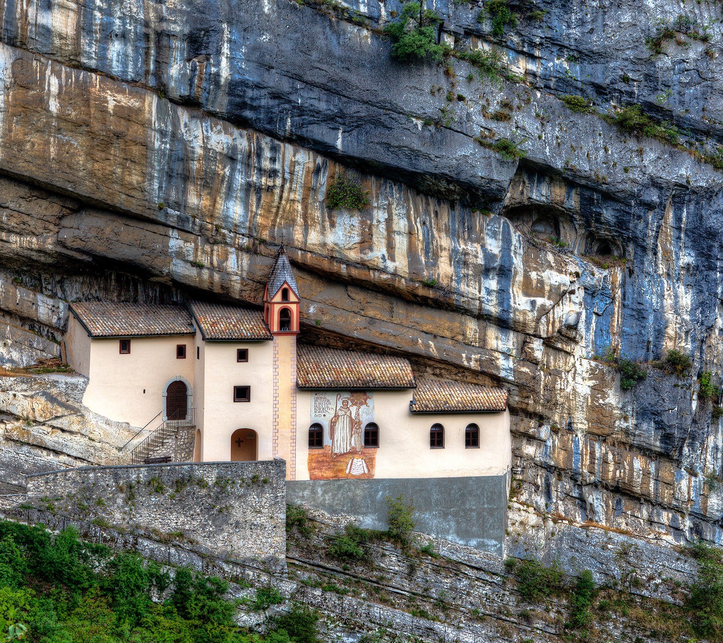 Church built into a cliff face