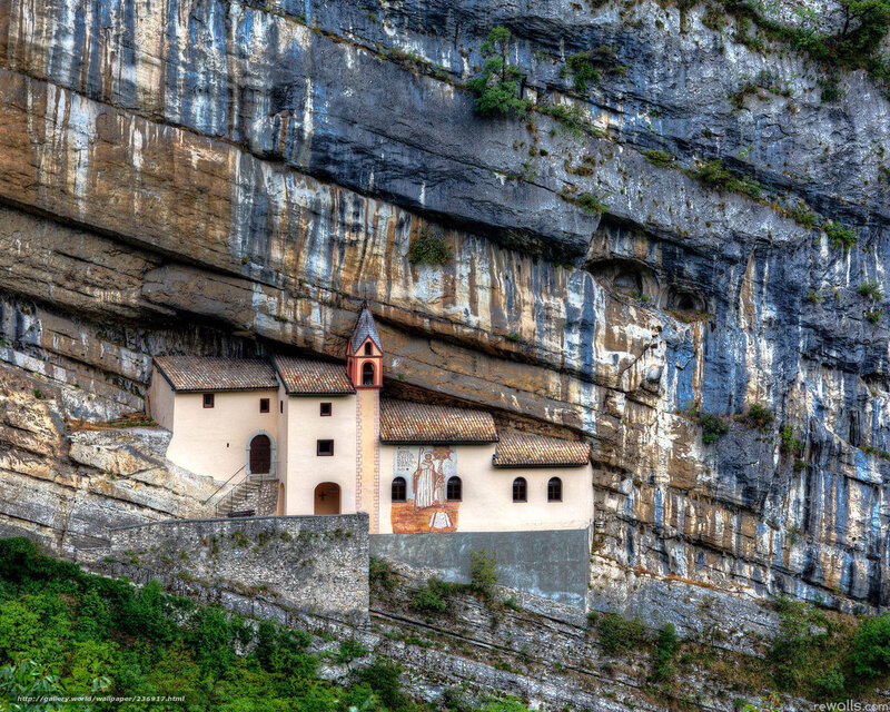 Church built into a cliff face