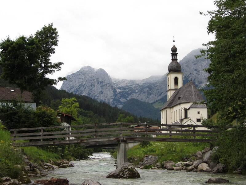 Church by a River — Green, Serene, Afternoon