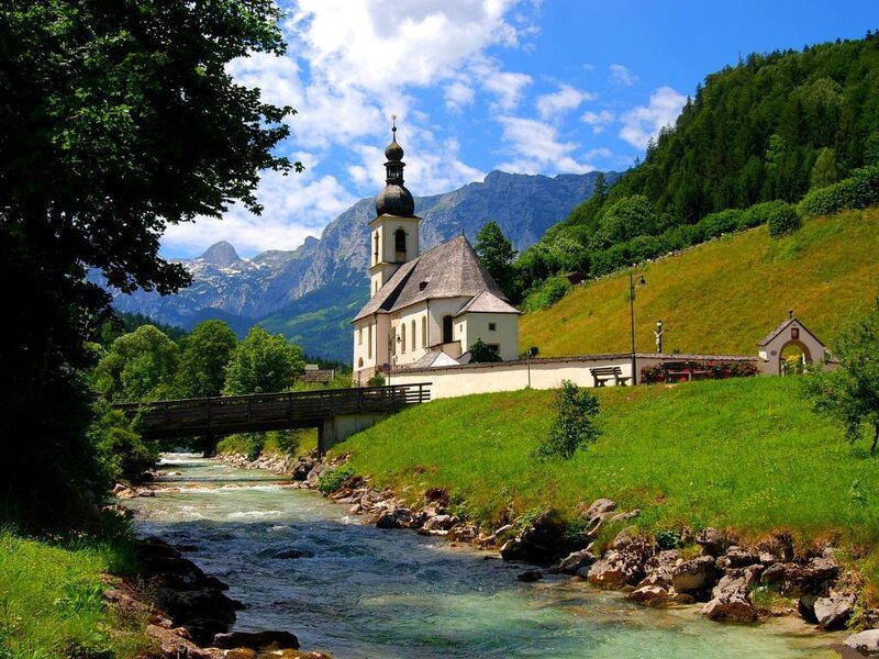 Church by a River