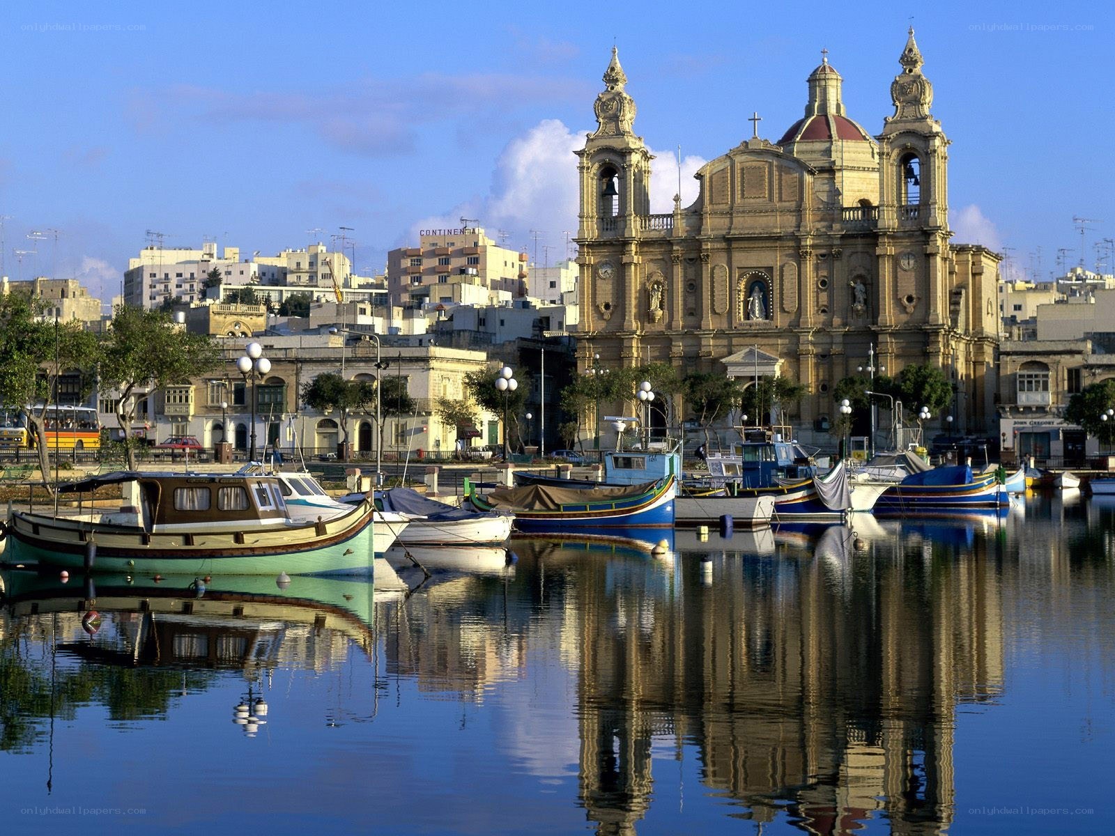 Church by the harbor in Malta