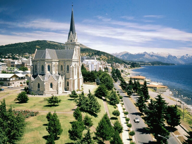 Church by the lake in Chile