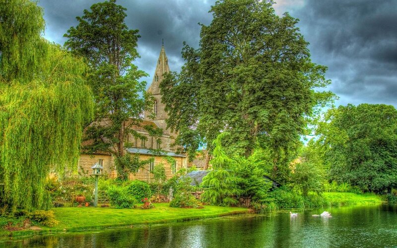 Church by the river