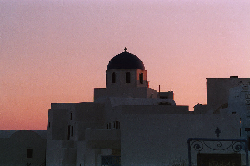 Church dome at sunset