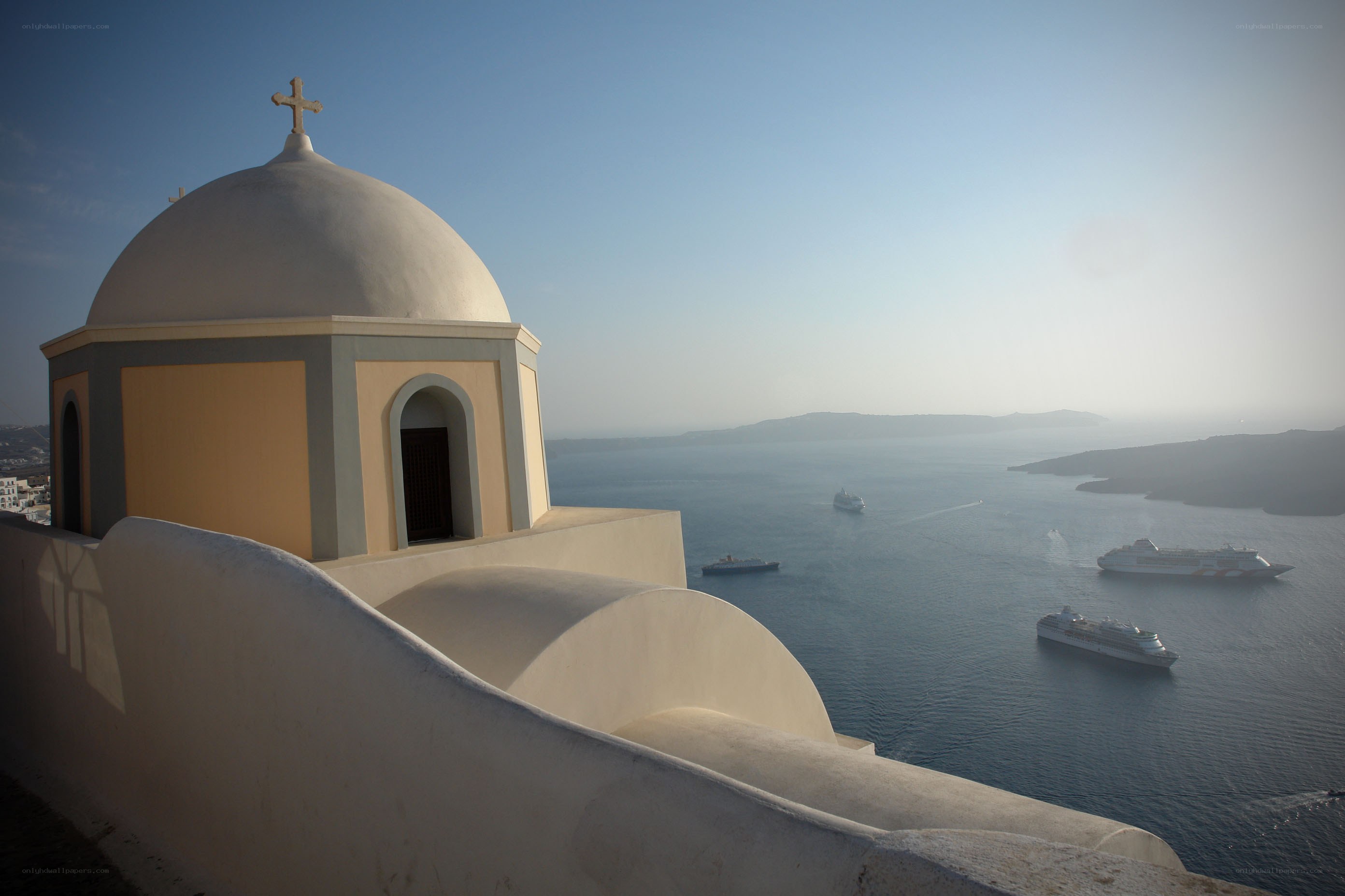 Church dome overlooking the sea