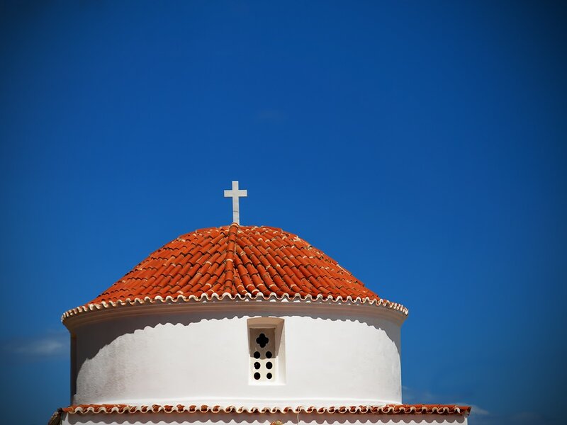 Church dome with cross