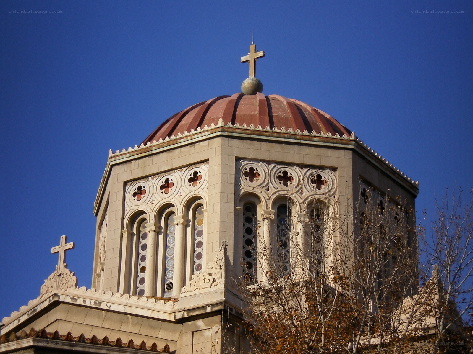 Church dome with cross