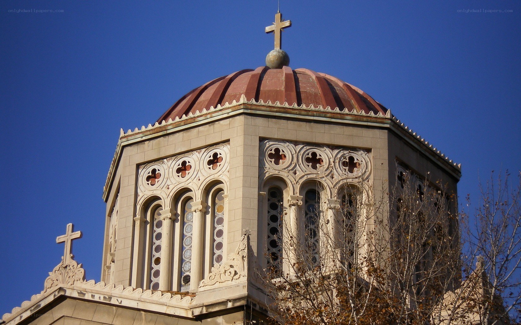 Church dome with cross