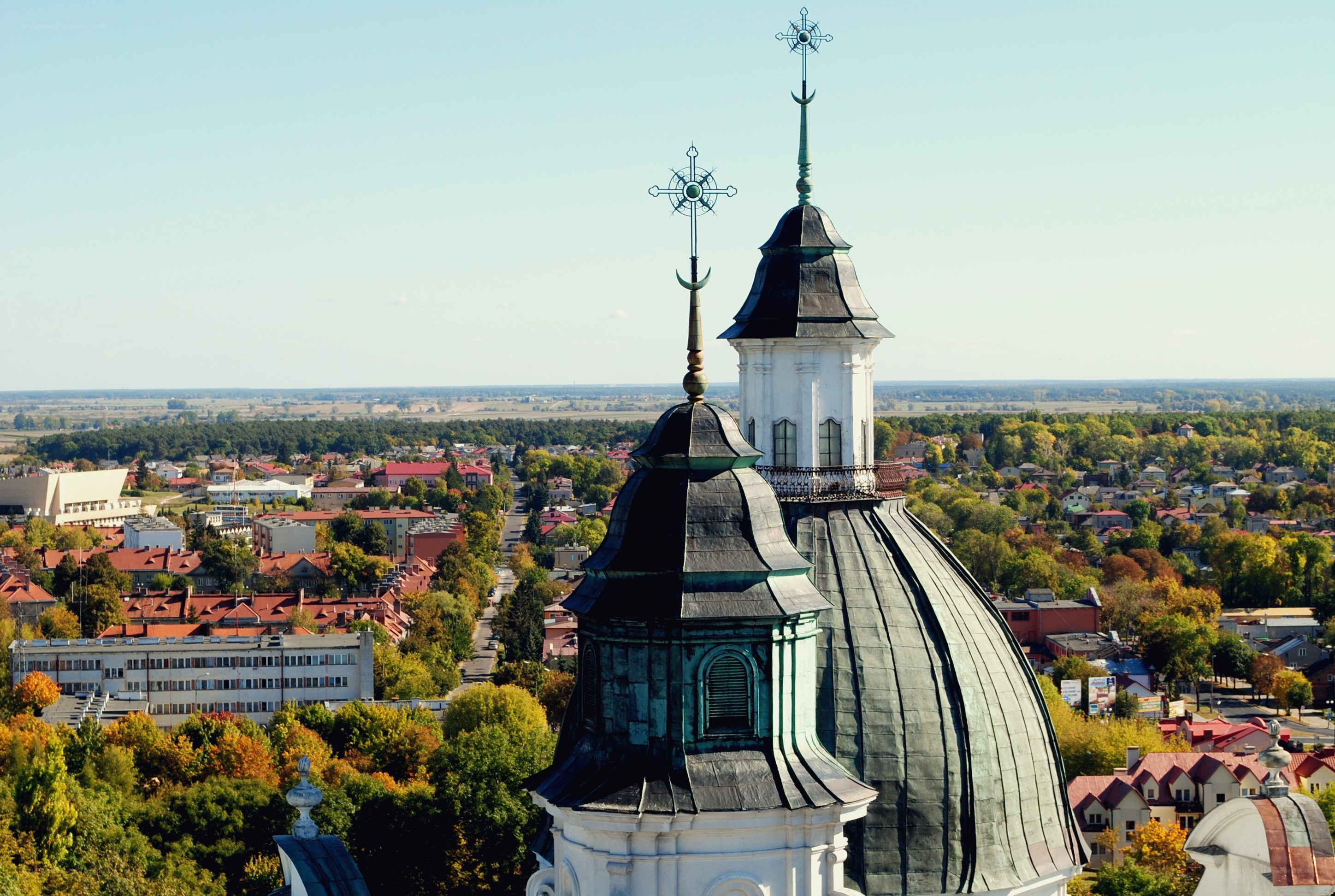 Church domes overlooking a town