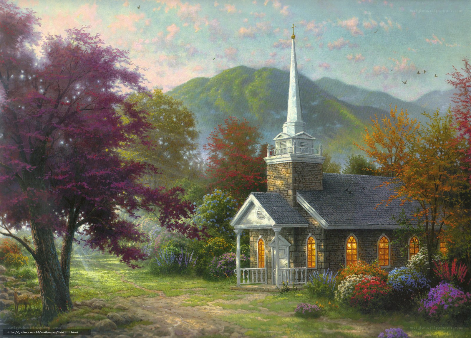 Church in a colorful valley
