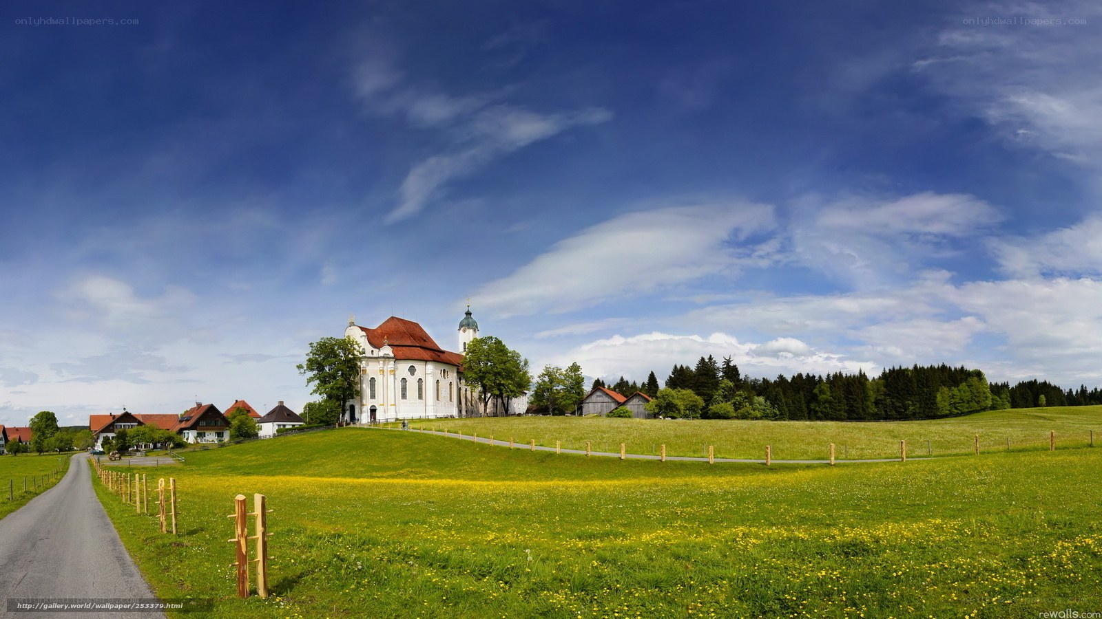 Church in a green valley