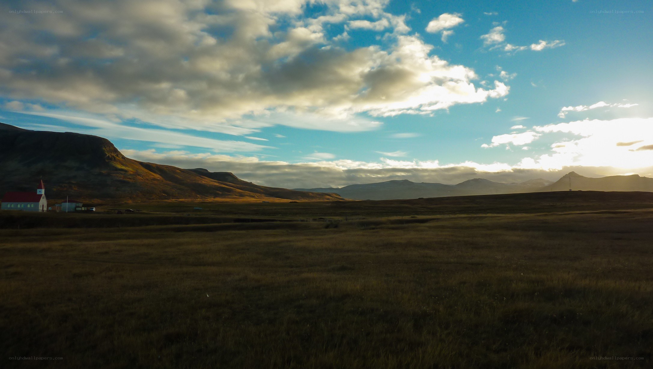 Church in a vast landscape