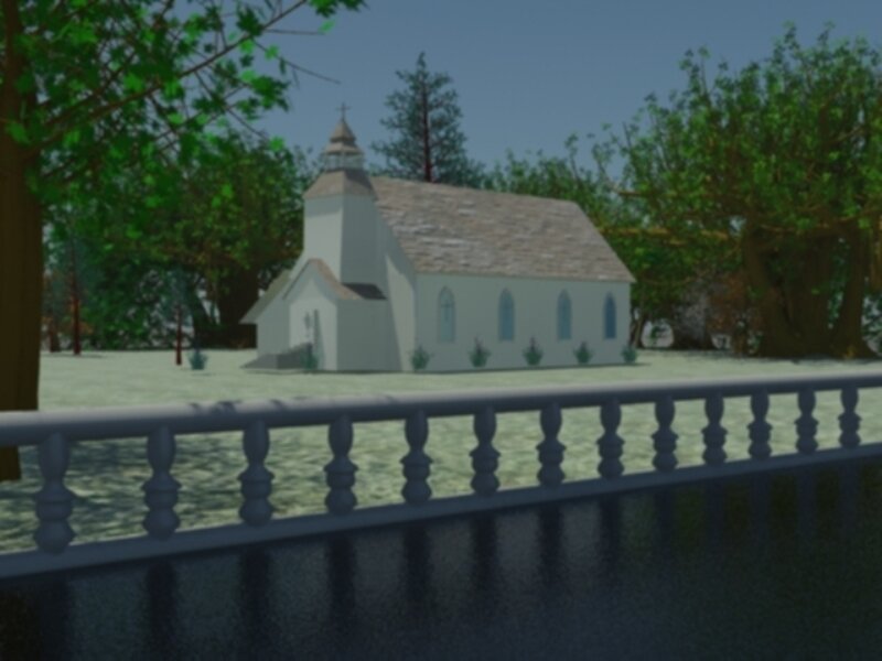 Church in a wooded area