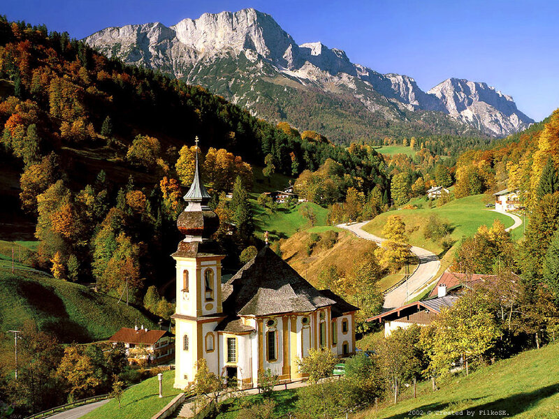 Church in alpine valley