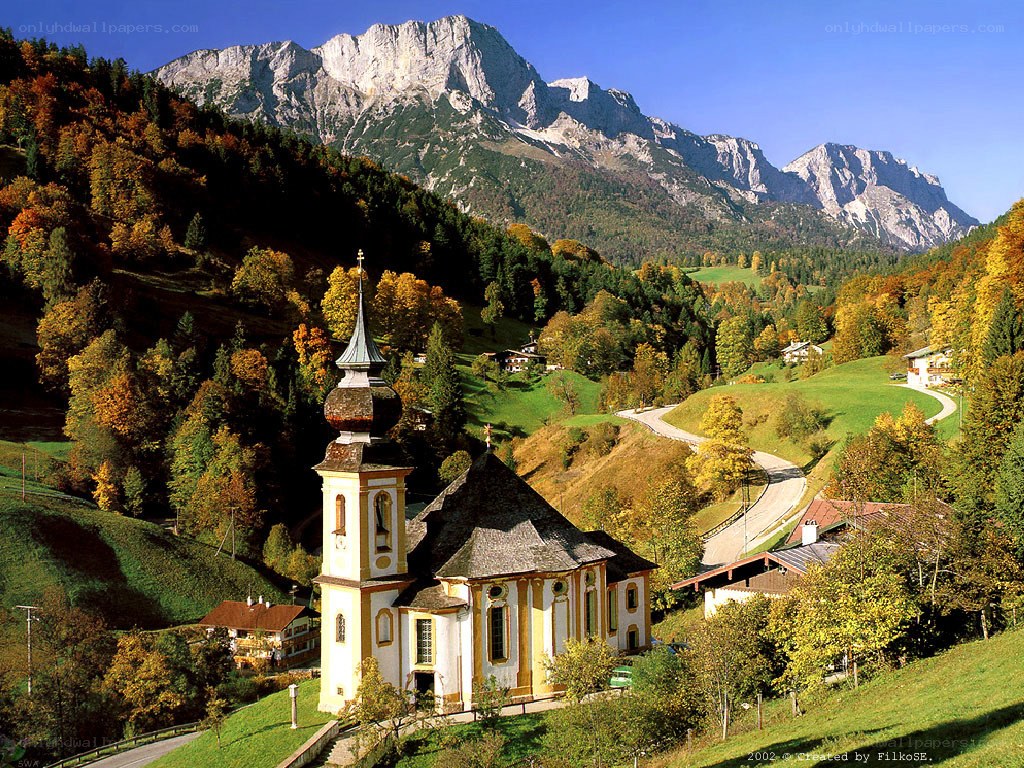 Church in alpine valley