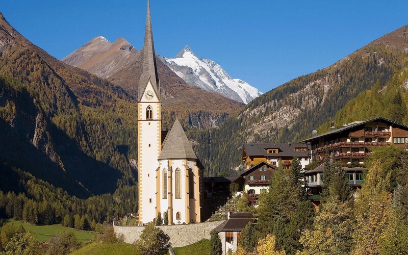 Church in alpine village