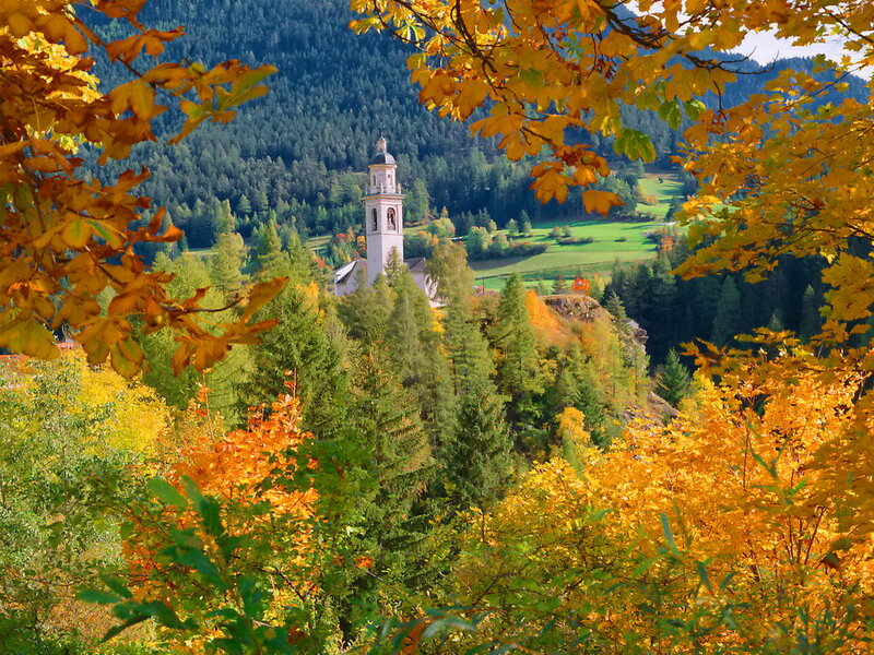 Church in Autumn Valley — Yellow