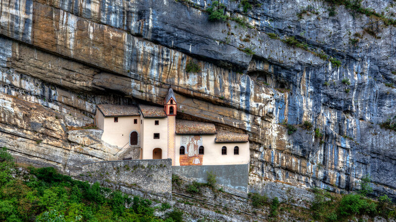 Church in Cliff Face — Beige