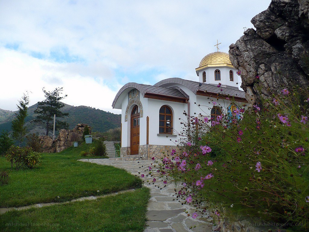 Church in mountain landscape