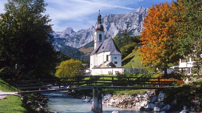 Church in mountain valley