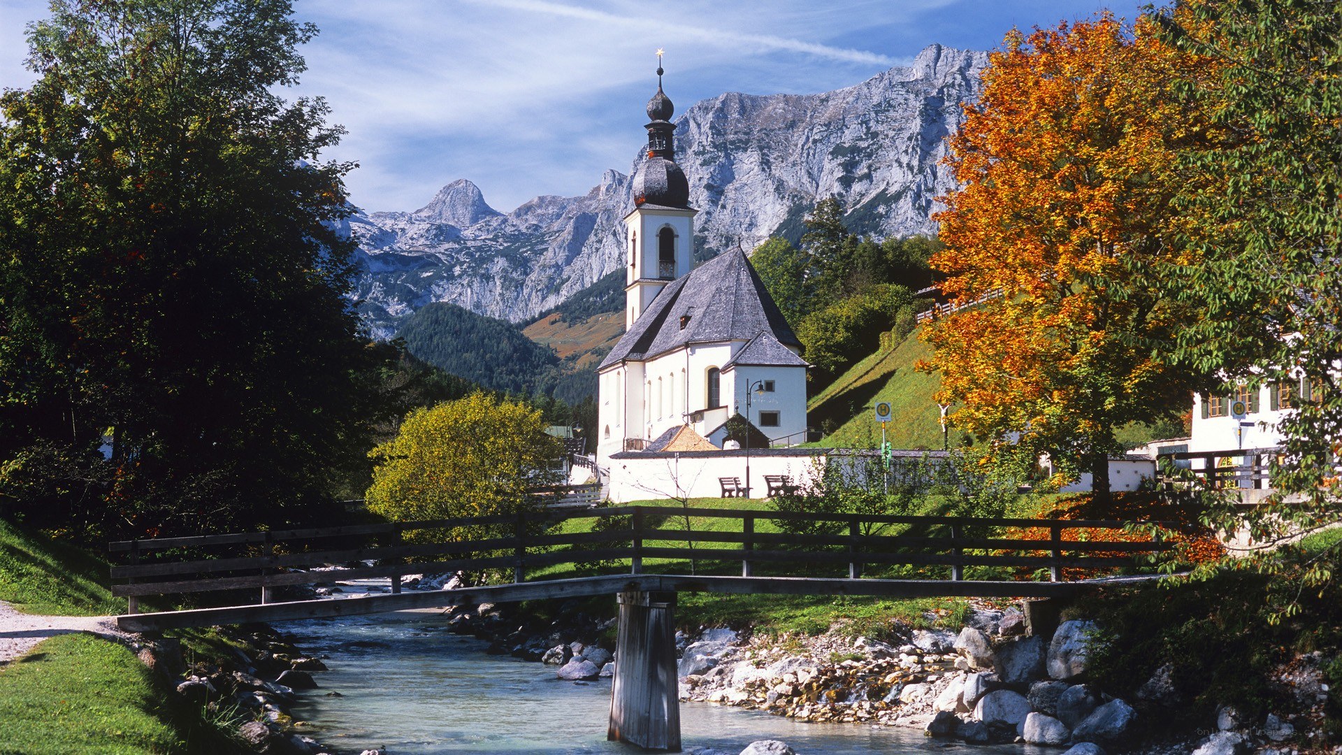 Church in mountain valley