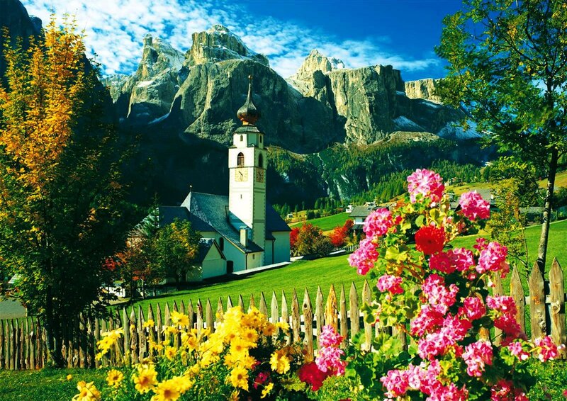 Church in Mountain Valley — Green, Serene, Afternoon, Photograph