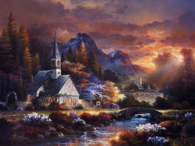 Church in Mountain Valley — Orange, Serene